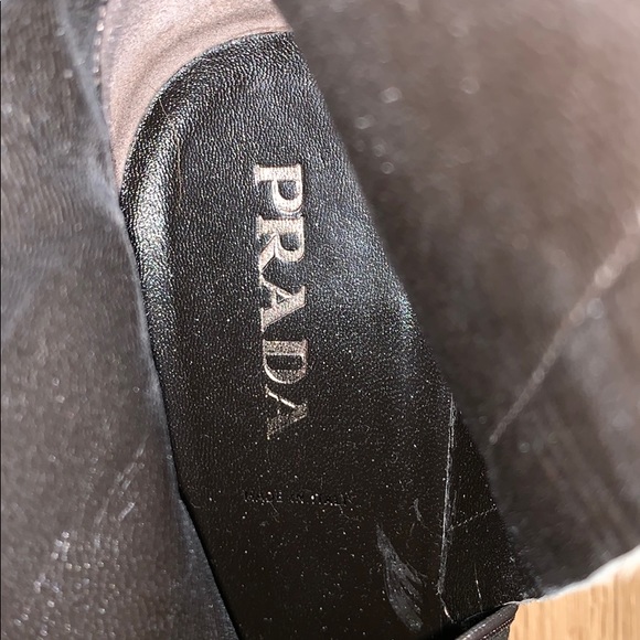 Prada brown suede low heel seamed booties 38.5 - Picture 8 of 10